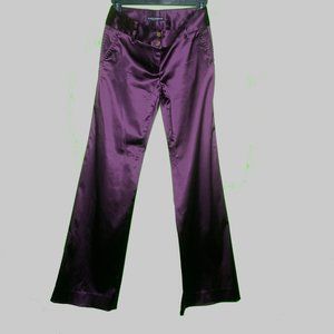 Dolce & Gabbana Purple Satin Pants. Vintage. Metallic Look. Size S EU 38 US 4-6